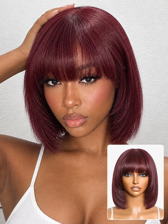 Luvme Hair Put Go Reddish Purple Layered Cut Yaki Straight official product photo